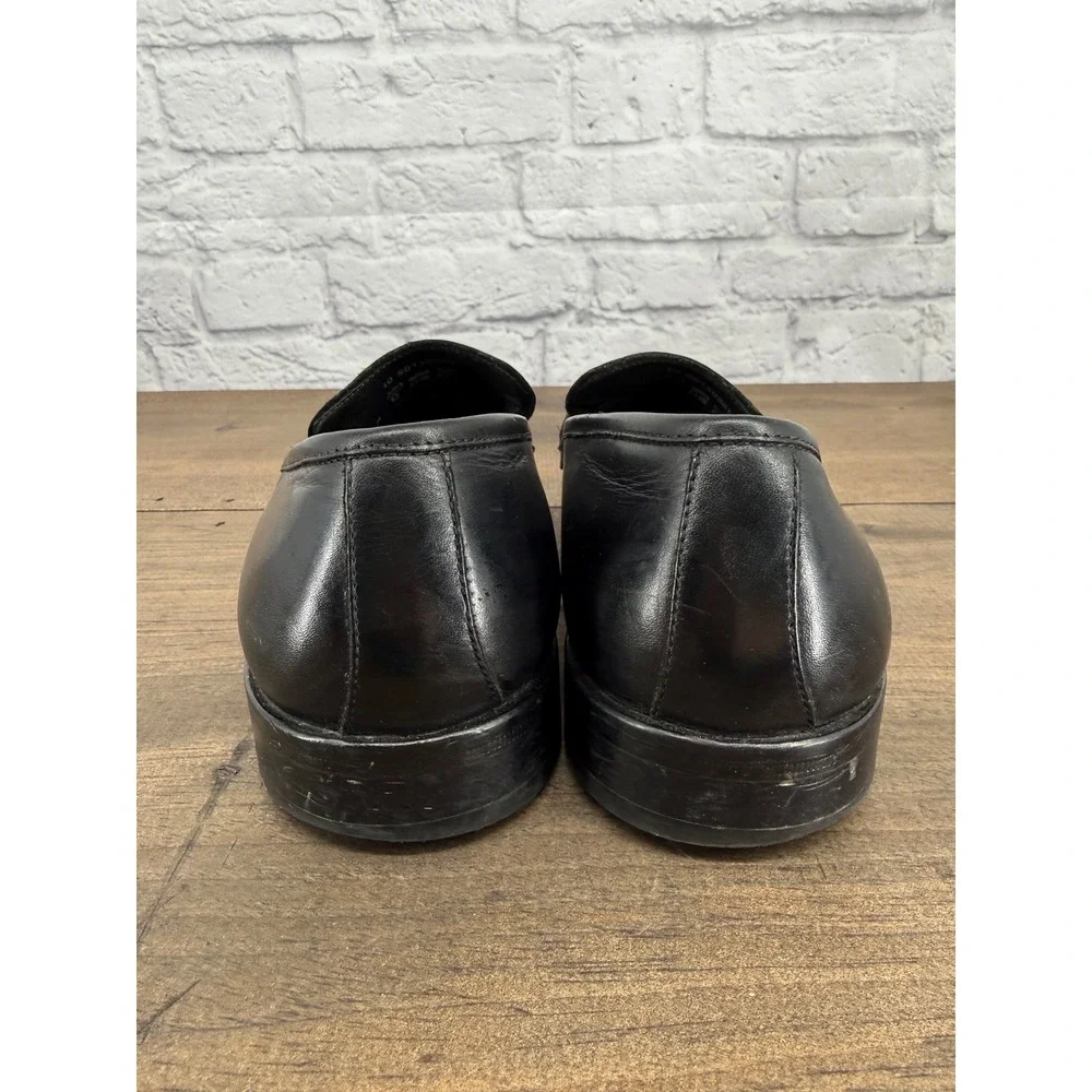 Hugo Boss Ikon Bit Loafers Mens Black Leather Square Dress Shoes Size 10 US